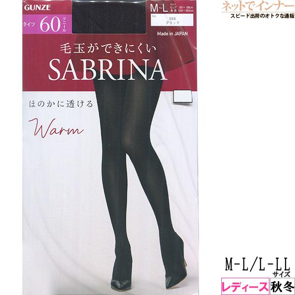 GUNZE SABRINA Warmタイツ 60デニール ほのかに透ける 日本製 秋冬用 SBW52...