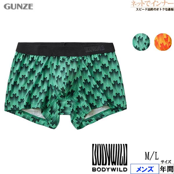 グンゼ BODYWILD メンズボクサーパンツ 前とじ  吸汗速乾 ジオメトリックグラデーション柄 ...
