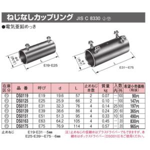 パナソニック DS0119 ねじなしカップリング E19 電気亜鉛メッキ｜netdenzai