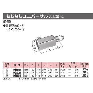 パナソニック DS63251 ねじなしユニバーサルエルボ(LB型) E25 鋼板製 電気亜鉛メッキ｜netdenzai