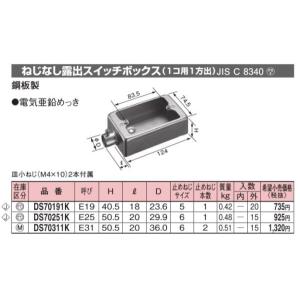 パナソニック DS70191K ねじなし露出スイッチボックス(1コ用1方出)