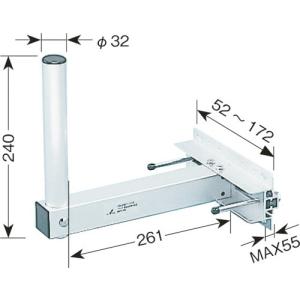 DXアンテナ MW30ZL 壁面取付金具(マスト一体型) マスト径38mm