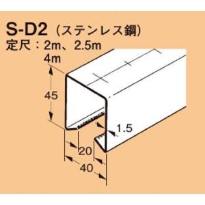 ネグロス S-D2 ワールドダクター ダクターチャンネル（穴なしタイプ）2.5m ステンレス鋼（SUS）｜netdenzai