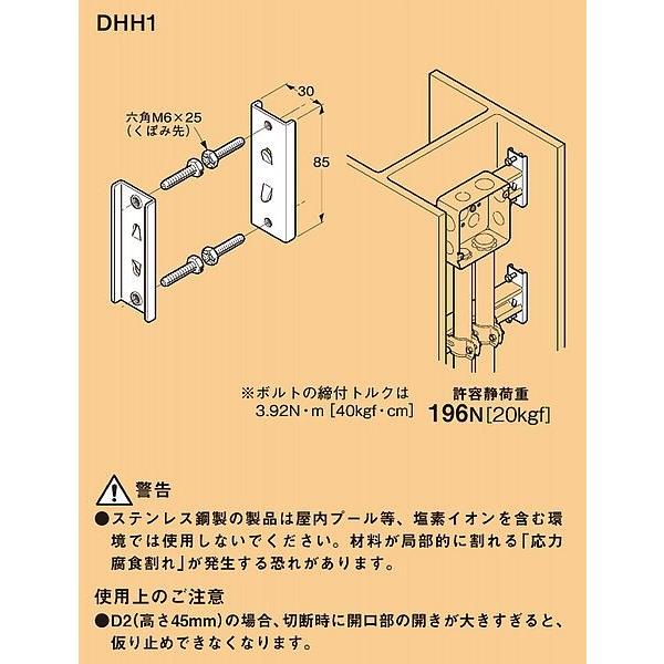 ネグロス DHH1 ワールドダクター H形鋼用ハンガー支持金具（10対入） チャンネル（D1、D2、...