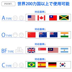 変換プラグ 海外 マルチ変換プラグ USB2ポ...の詳細画像3