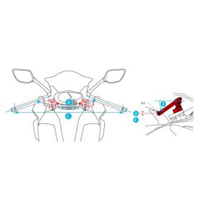 アクティブ ACTIVE セパレートハンドル&トップブリッジキット ブラック×シルバー Z900RS/CAFE '18〜'23｜neteceterashop