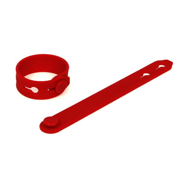 アクティブ ACTIVE シリコン製バンド 80mm-95mm レッド 2個入