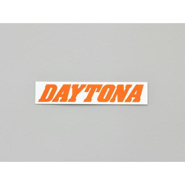 デイトナ DAYTONA DAYTONA 角ステッカー 白/オレンジ文字 80mm×16mm