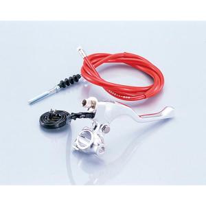 キタコ KITACO Rレバー＆ホルダー＆ケーブルSET ショート/シルバー/ミラーホルダー付き エイプ50/100｜neteceterashop