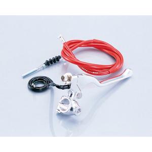 キタコ KITACO Rレバー＆ホルダー＆ケーブルSET ロング/シルバー/ミラーホルダー付き エイプ50/100｜neteceterashop