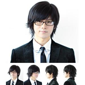 男性用かつら　100%人毛ウィッグ　メンズウィッグ