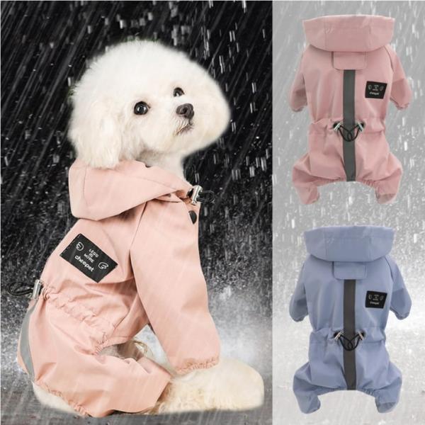 【最終値下げ】【雨対策】犬用レインコート おしゃれ 秋服 新作 フード付きウィンドブレーカー 超可愛...