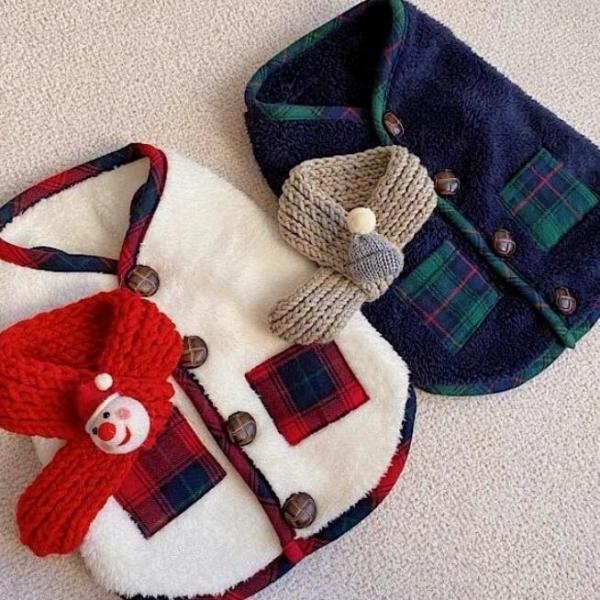 【マフラーとベスト2点セット】冬 犬 ボア ドッグウェア クリスマス アウター 秋冬 ペット服 もこ...