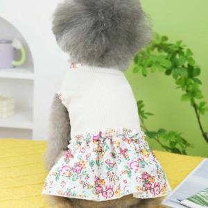 かわいい新作 犬 猫 服 花柄 小型犬用 切り...の詳細画像2