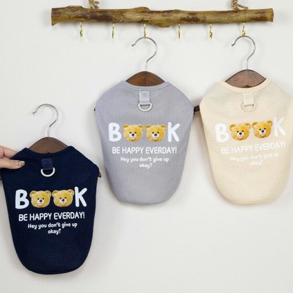 NEW! 超!可愛い 春夏 犬服 猫服 小型犬用 袖なし タンクトップ ワッフル くまちゃん 春シャ...