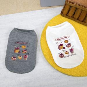 2026新作 犬 服 Tシャツ 小型犬 ドッグウェア 犬用 お散歩 ペットウェア 超小型犬 猫 撮影 いちご柄 ケーキ スイーツプリント スイーツ柄 【a484】