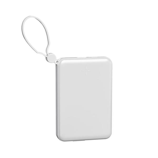 モバイルバッテリー ケーブル一体型 PD20W急速充電対応 モバイル充電器 ホワイト HIDISC ...