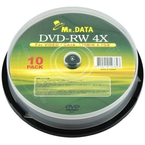 送料無料 DVD-RW 4倍速 データ用 繰り返し記録 4.7GB 10枚 MR DATA/DVD-...