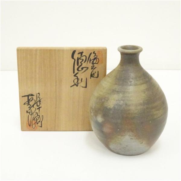 備前焼　木村長十郎友敬造　緋襷茶碗（共箱）