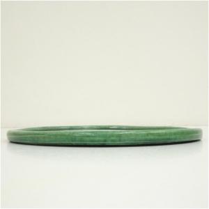 湊焼 泉刀塚銘 緑釉丸盆の詳細画像1