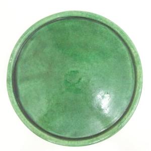 湊焼 泉刀塚銘 緑釉丸盆の詳細画像3