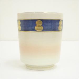 京焼 澤村陶哉造 呉須金彩瓢文湯呑(共箱)の詳細画像2