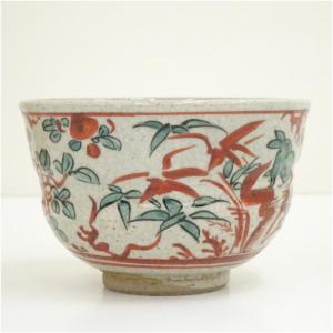 京焼 清水六兵衛造 呉須赤絵茶碗(保護箱)の詳細画像3