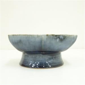河井久造 呉須六角高杯(共箱)の詳細画像3