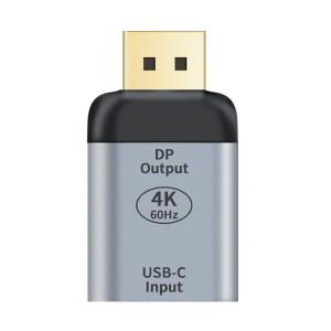 Type-C変換アダプター 変換コネクタ ミラースクリーン テレビ大画面でスマホ映像 4K超高画質 無遅延 タイプ：Type-C(メス) to DisplayPort (オス)