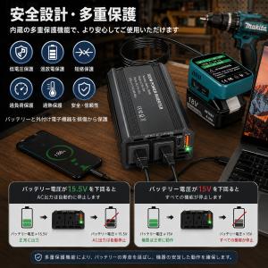 300W マキタ 18Vバッテリーインバーター...の詳細画像4