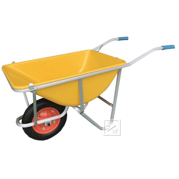 （法人配送限定） アルミ一輪車 （深型 3才） 空気入りタイヤ仕様 （バケットに黒い斑点あり）