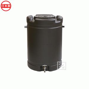 SHINSEI 雨水タンク アルミ台セット 185L 茶 直径約580mm 高さ