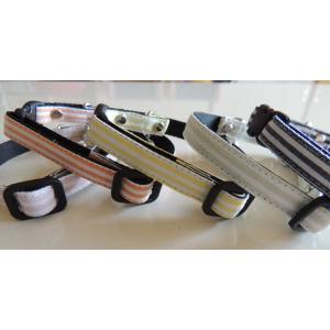 犬（ワン）ちゃん用迷子札にもなるIDチョーカーボーダー柄