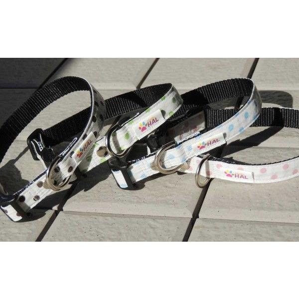 ドット柄ワンタッチ首輪