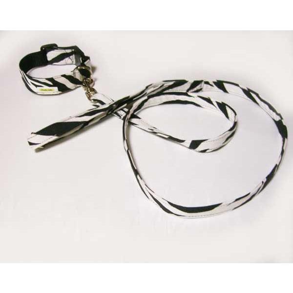ゼブラ柄リード・ワンタッチ首輪セット