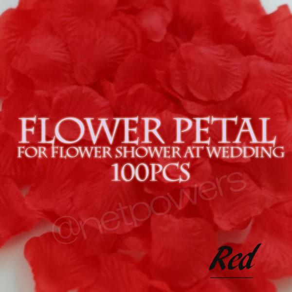 フラワーぺタル・赤（レッド）100枚（造花のはなびら）フラワーシャワー花びら