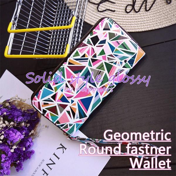 ジオメトリック柄 レディース 長財布 ２色 ラウンドファスナー　レディース財布　財布 長財布　レディ...