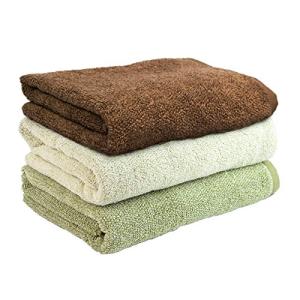日繊商工 cocochiena ココチエナ バスタオル 3枚セット ブラウン＆アイボリー＆グリーン 483520CE15010_3b_BR_IV_GR
