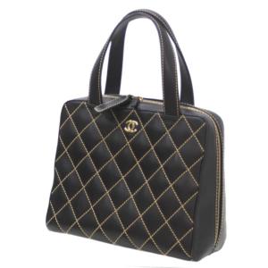 CHANEL（シャネル） ワイルドステッチ ハンドバッグ レザー ブラック