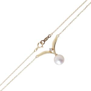 MIKIMOTO（ミキモト） K18 パールトップ ネックレス 1Pダイヤモンド