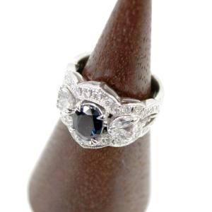 オパールリング 指輪 Pt900/プラチナ900 天然ブラックオパール 2.89ct