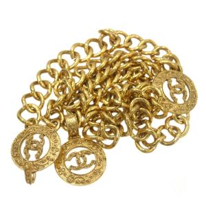 新品同様 シャネル ココマーク ロゴ チェーンベルト シャンパンゴールド 金色 CHANEL（シャネル） 【新品同様】シャネル ココマーク CHANELロゴ