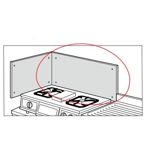 リクシル キッチン用品 ステンレス製 防熱板 後壁用 幅600mm×厚み15mm×高さ350mm B...