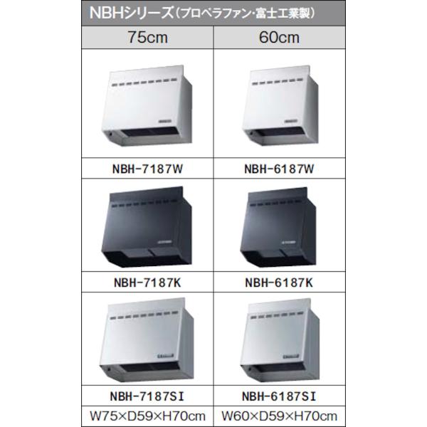 リクシル NBHシリーズ 深型レンジフード(プロペラファン) 間口600mm 奥行590mm 高さ7...