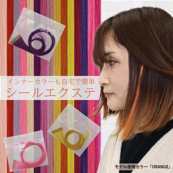 シール エクステンション 2本分 原色 プチプラ 推し色 ピンク レッド パープル オレンジ イエロ...