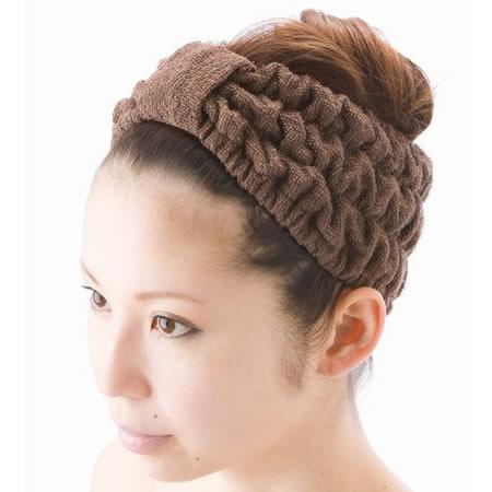 （欠品中）高級パイル地 ヘアターバン チューブタイプ （ダークブラウン）（メール便 対応）