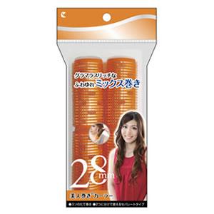 美人巻きカーラー 28mm 2P オレンジ ラッキートレンディ 114-21A マジックカーラー 前...