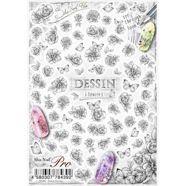 写ネイル プロ デッサン フラワーズ DF-001 / 1シート（メール便 対応）