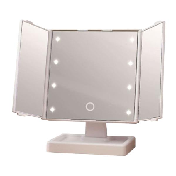 ヤマムラ 三面鏡LEDミラー YLD-09 USB タッチセンサー付 スタンドミラー メイクアップ ...