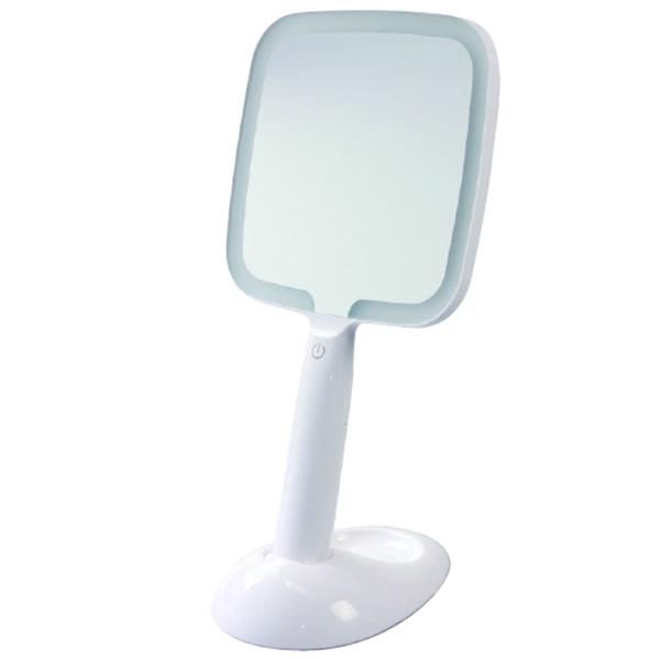 ヤマムラ LED ライト ハンドミラー ホワイト YBM-2307 LED 鏡 シンプル 使いやすい...